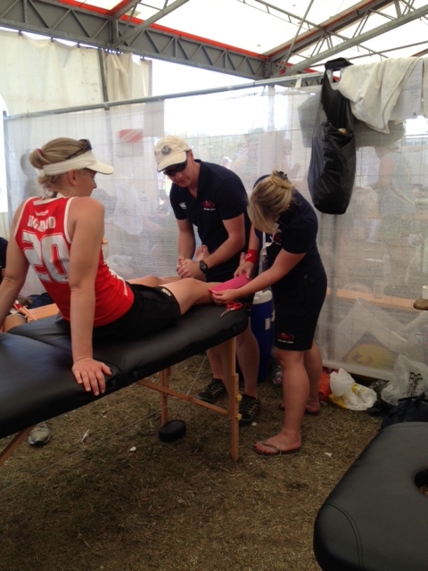 Medical Team Treating a Player at the Euros