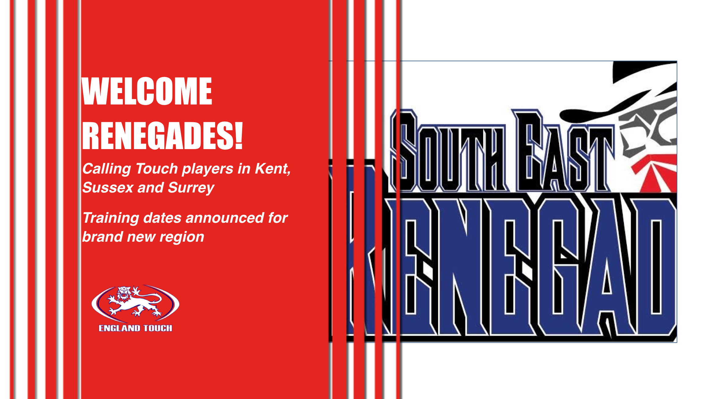 South-East Renegades - new region training sessions announced